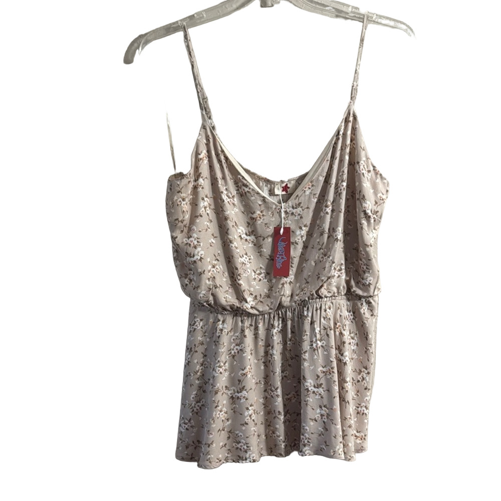 Cream Chemise with Ruffled Neckline and Flounced Hem